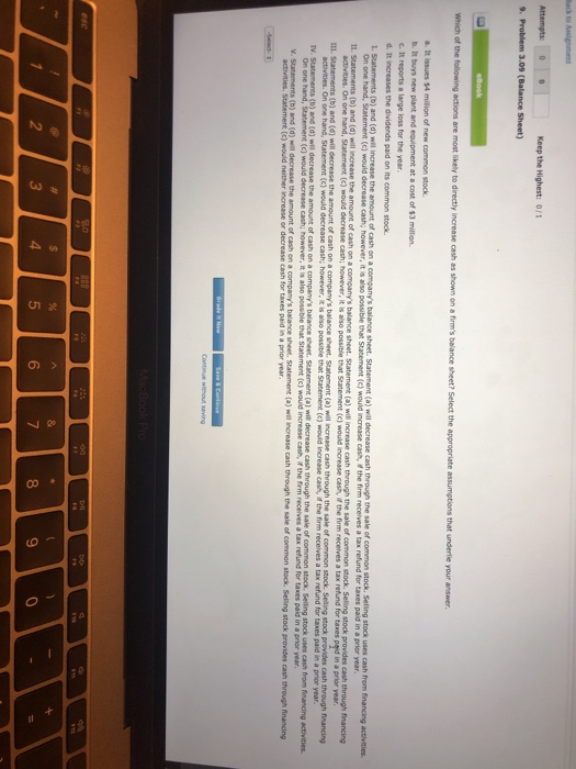  Back to Assignment Attempts Keep the Highest: 0/1 9. Problem 3.09