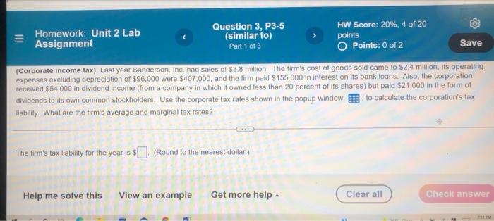  III Homework: Unit 2 Lab Assignment Question 3, P3-5 (similar to)