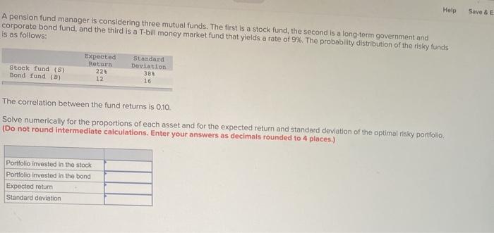URGENT Help Save & E A pension fund manager is considering three