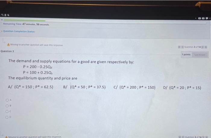 Remaining Time: 47 minutes, 56 seconds Question Completion Status Moving to