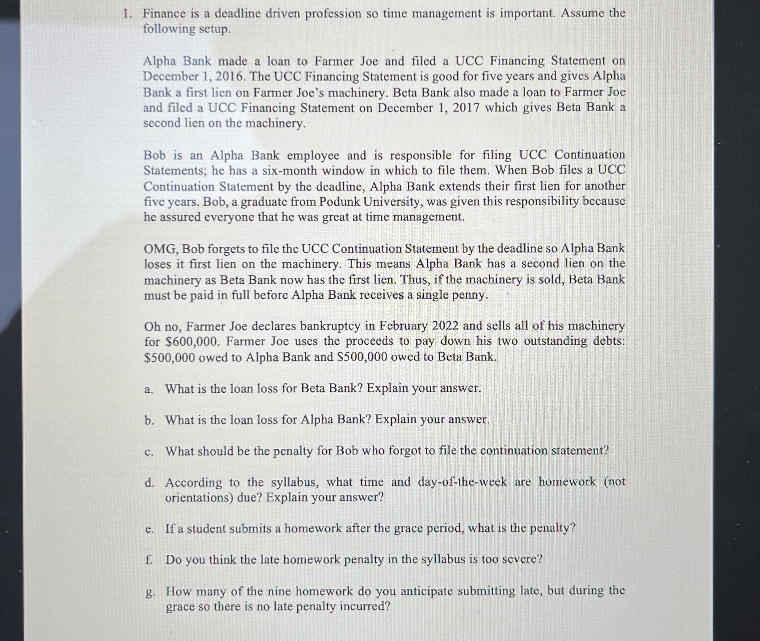  Finance is a deadline driven profession so time management is important.