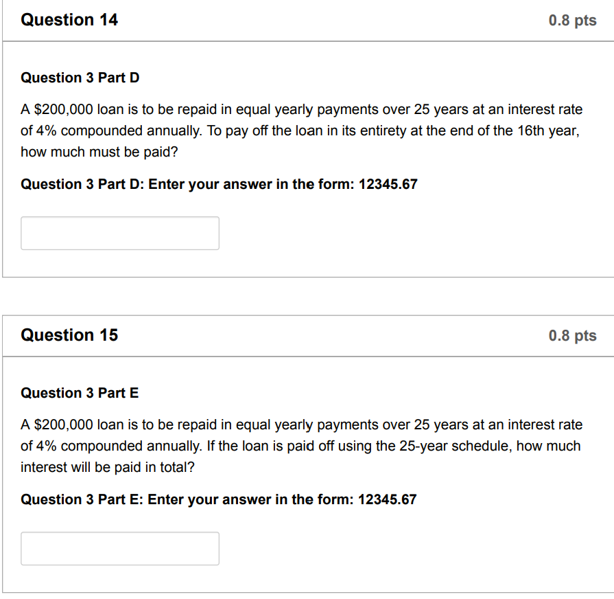 equal yearly payments over 25 years at an interest rate of 4%