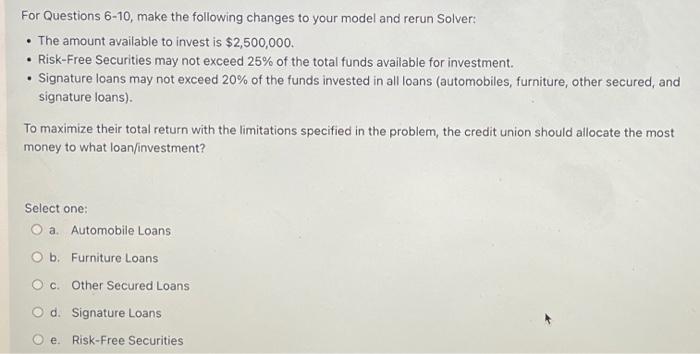 union policies impose the following restrictions on the composition of the loans