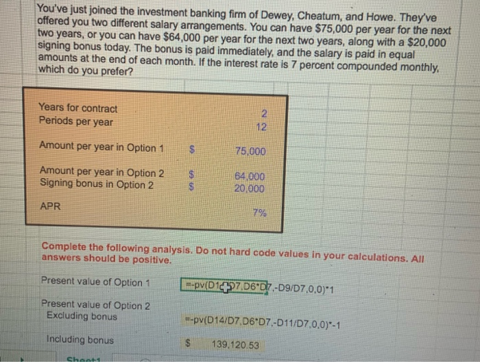 could i please get the answer in excel formula because rhe program