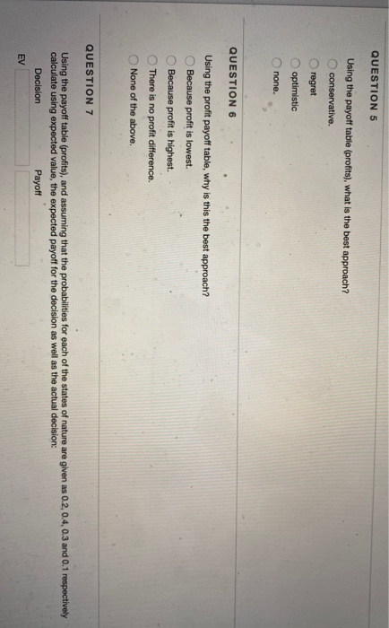 analysis problem with four decision alternatives (d1,22,23,d4) under four states of nature