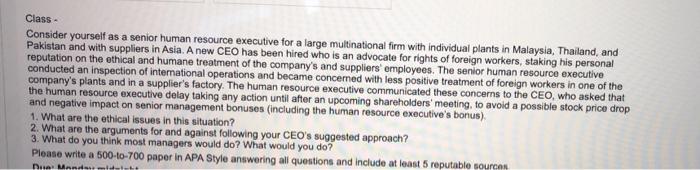 please answer questions one, two, three and at the end provide a