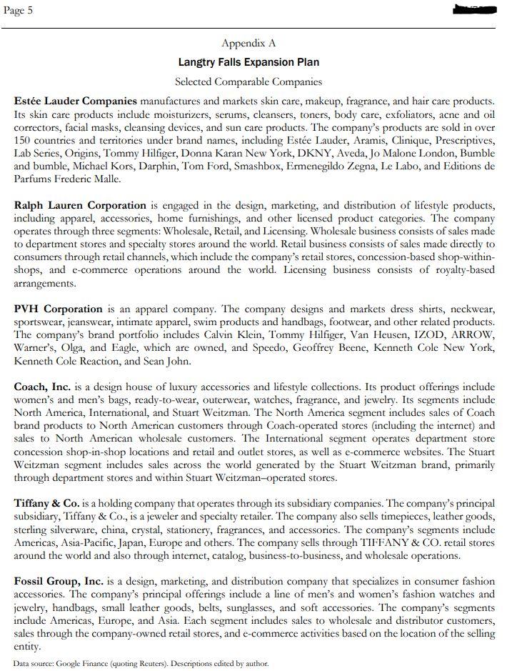 Question 2: What are your estimates of the WACCs for each of