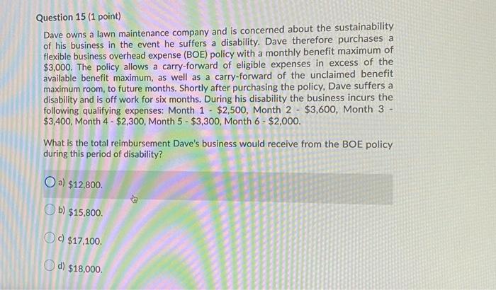 for disability insurance. Donna did not always seem to grasp the importance