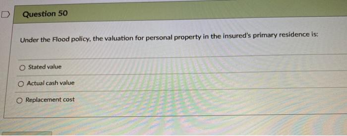 time some were not correct Question 47 All of the following losses