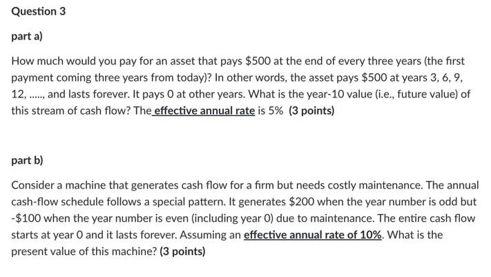  3 Question 3 part a) How much would you pay for
