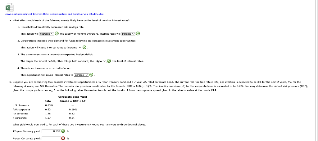  How would I do the 7 year corporate yield? a. What