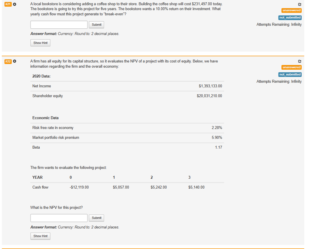ANSWER 21 AND 22 PLEASE! A local bookstore is considering adding a