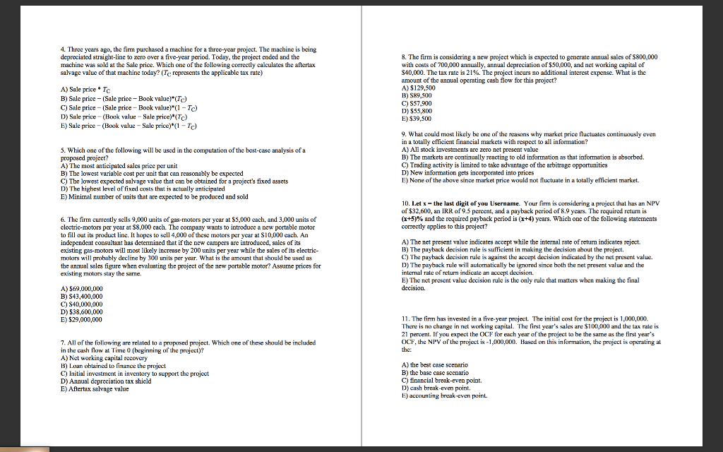  4. Three years ago, the fim purchased a machine for a