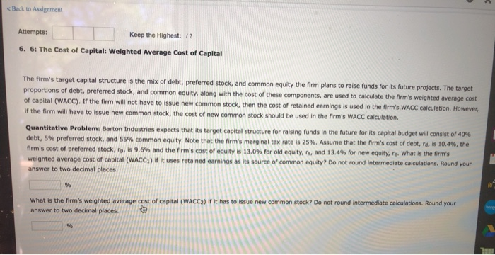 < Back to Assignment Attempts: Keep the Highest: /2 6. 6: The