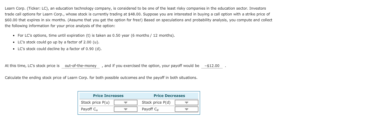 Help me please Learn Corp. (Ticker: LC), an education technology company, is