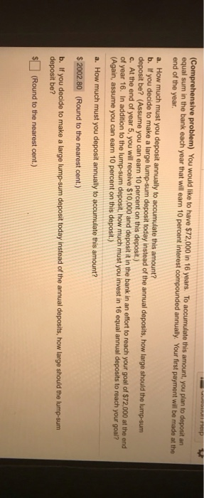 question 2 and 3 need asap (Comprehensive problem) You would like to