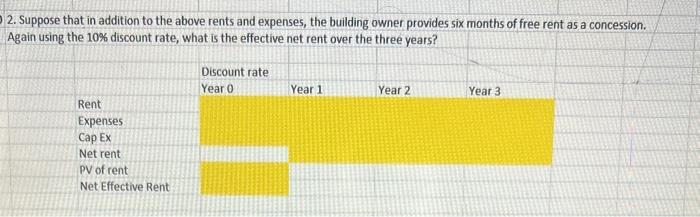  please answer in excel with formulas 2. Suppose that in addition