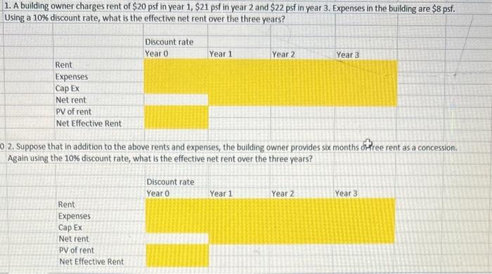 to the above rents and expenses, the building owner provides six months
