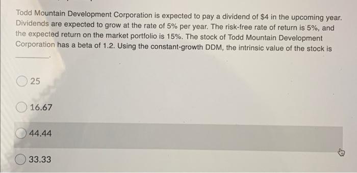 i need help with this question in 10 min please Todd Mountain