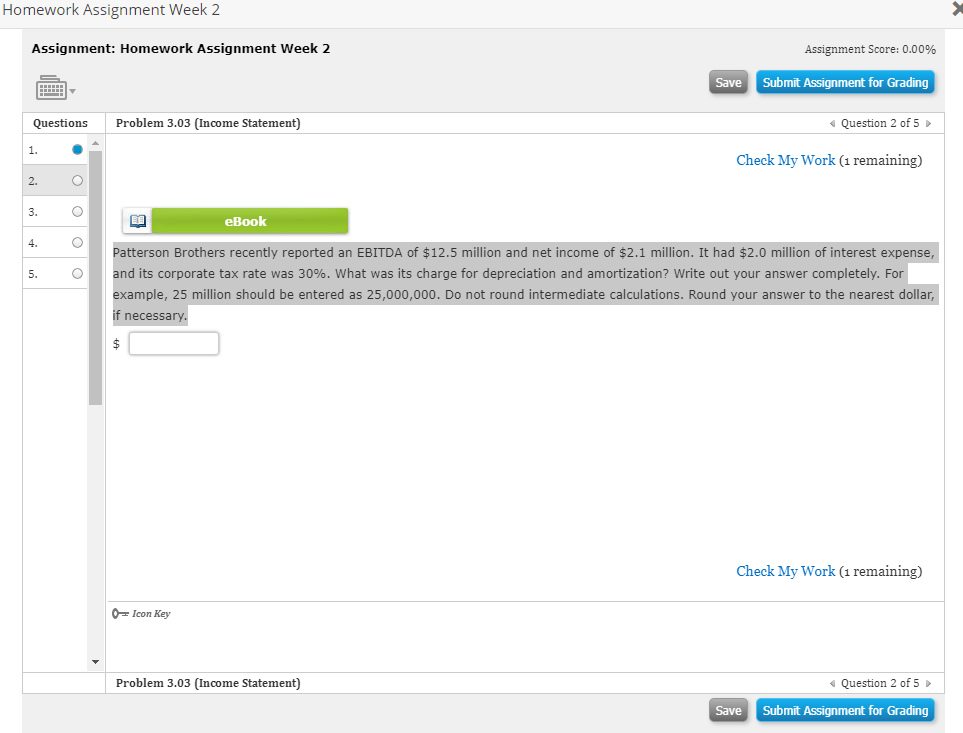 Homework Assignment Week 2 Assignment: Homework Assignment Week 2 Assignment Score: