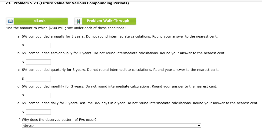  The options for question F are: -The future values increase because
