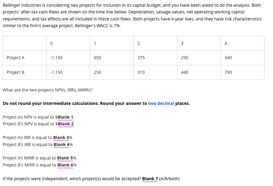 capital budget, and you have been asked to do the analysis. Both