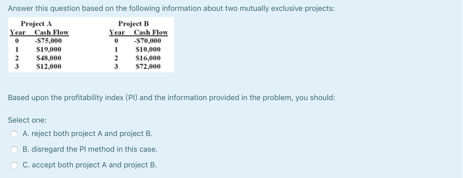 Answer this question based on the following information about two mutually