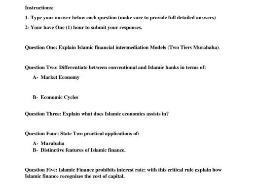 Instructions: 1- Type your answer below each question (make sure to