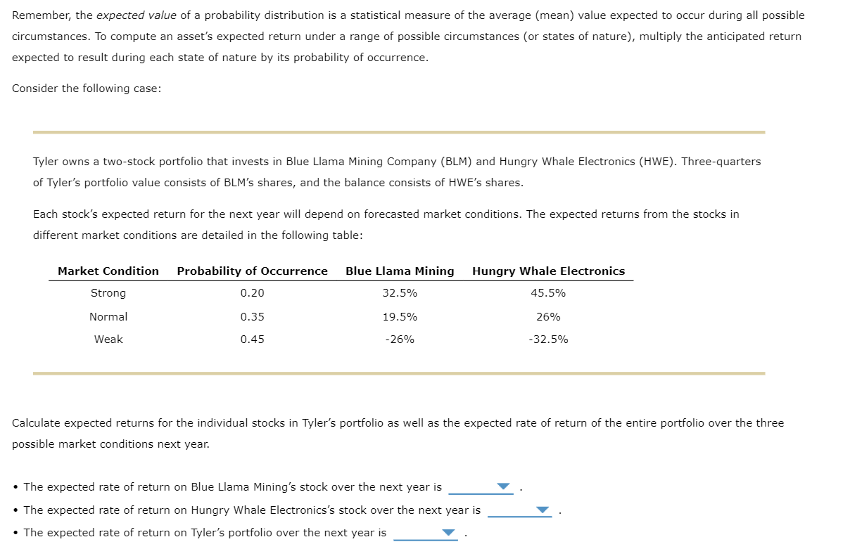  Remember, the expected value of a probability distribution is a statistical