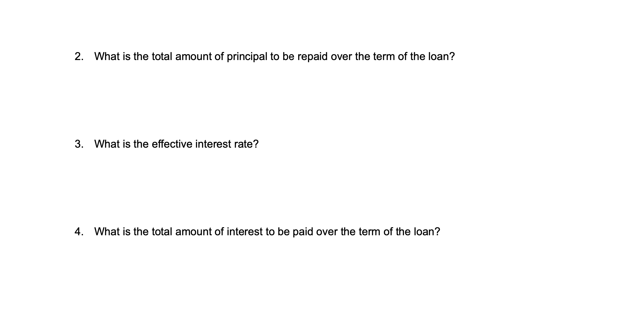 amortization schedule below using the following information: Loan amount: $1,000,000; fully amortized