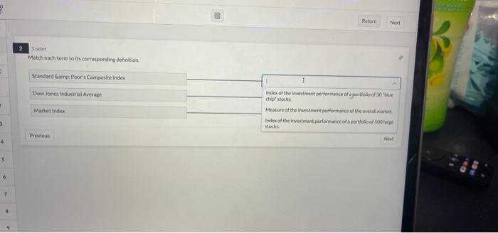  3 Nied 2 Match each term to its corresponding debition Standard