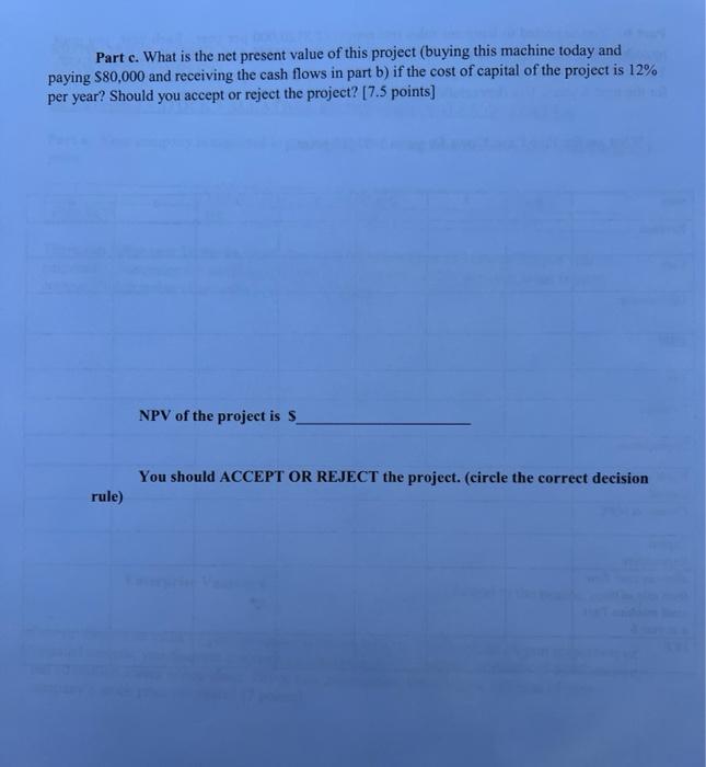 machine will depreciate by straight-line to zero over the life of 10
