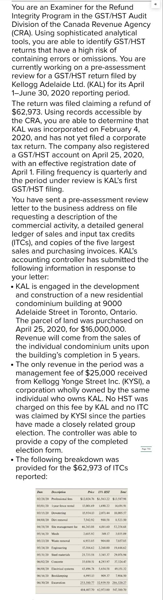  You are an Examiner for the Refund Integrity Program in the