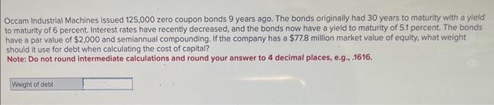 every problem i look at is wrong, please help! Occam Industrial