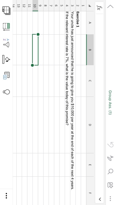  Group Ass. (1) A 2 3 4 Exercise 1 Your uncle