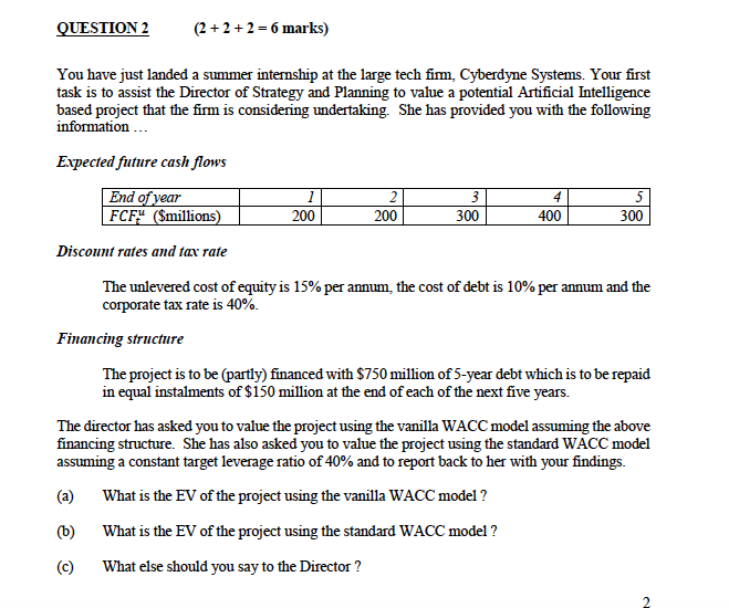QUESTION 2 (2 + 2 + 2 = 6 marks) 3