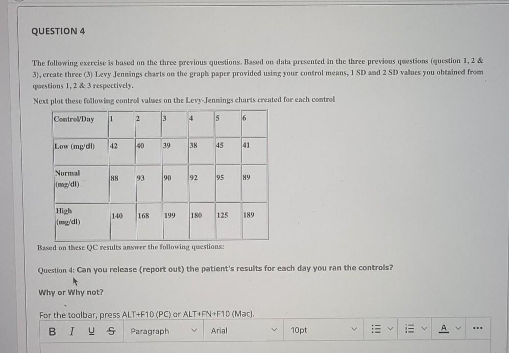  QUESTION 4 The following exercise is based on the three previous