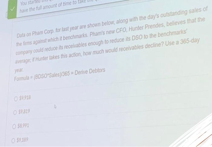  Data on Pham Corp. for last year are shown below, along