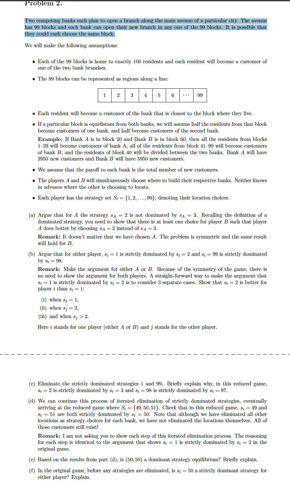 I will definitely rate. Problem 2. Two competing banks each plan