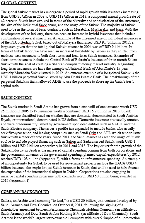 elements for a successful Sukuk issuance. (300 words) 2.Discuss the drivers of