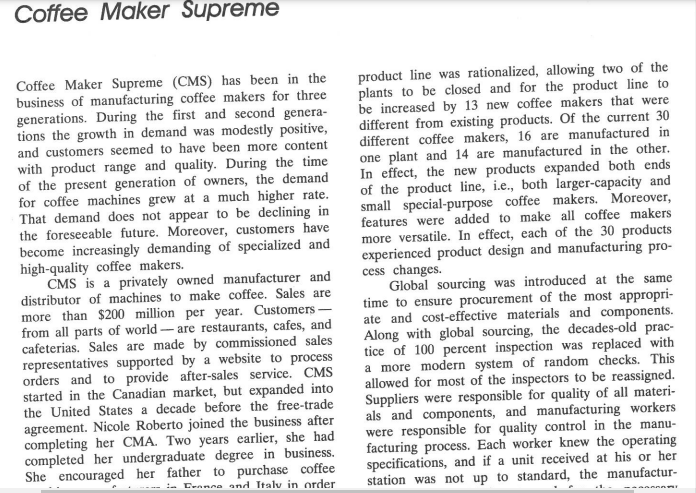  Coffee Maker Supreme Coffee Maker Supreme (CMS) has been in the