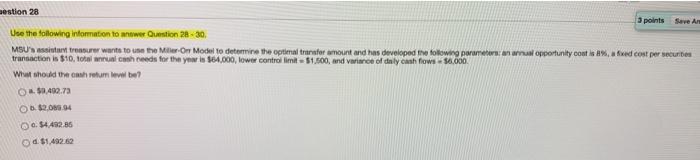.. C. 54.40 0.5149 Question 29 3 points Save Answer MSU's assistant