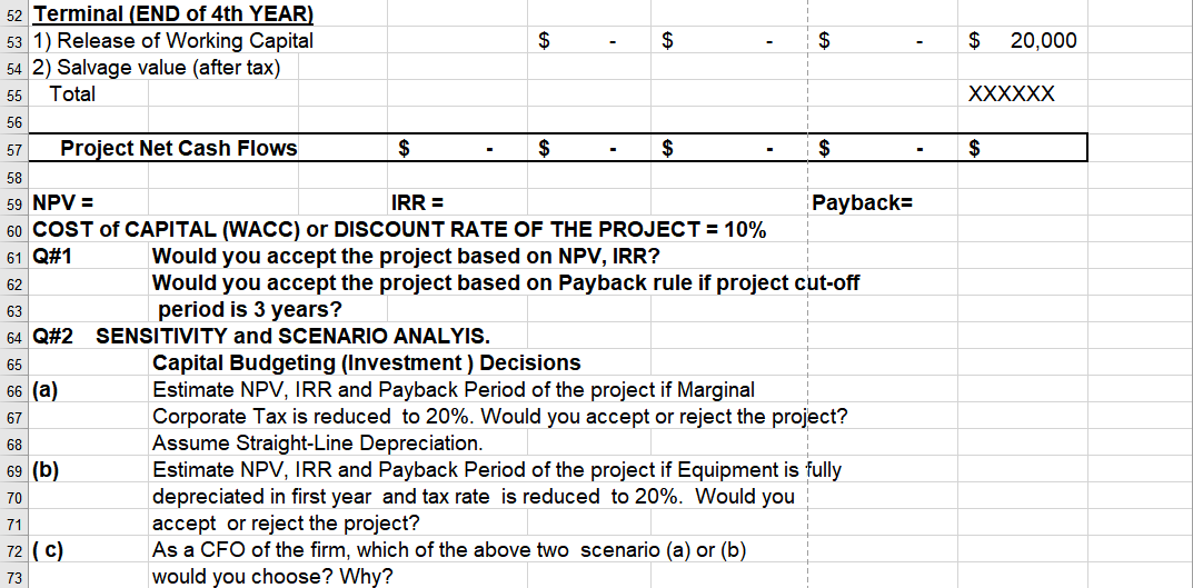 Cash flows, NPV, IRR and PayBack Period 13 (c) Develop Problem Solving
