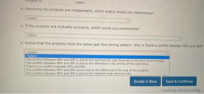 -$18,000 $5,600 $5,600 $2,000 $2,000 $2,000 $5,500 $5,500 $5,600 a. Calculate NPV