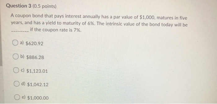 foreign bonds b) indexed bonds Oc) convertible bonds O d) Eurobonds e)