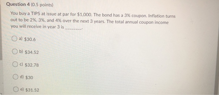 Yankee bonds Question 2 (0.5 points) Consider two bonds, A and B.