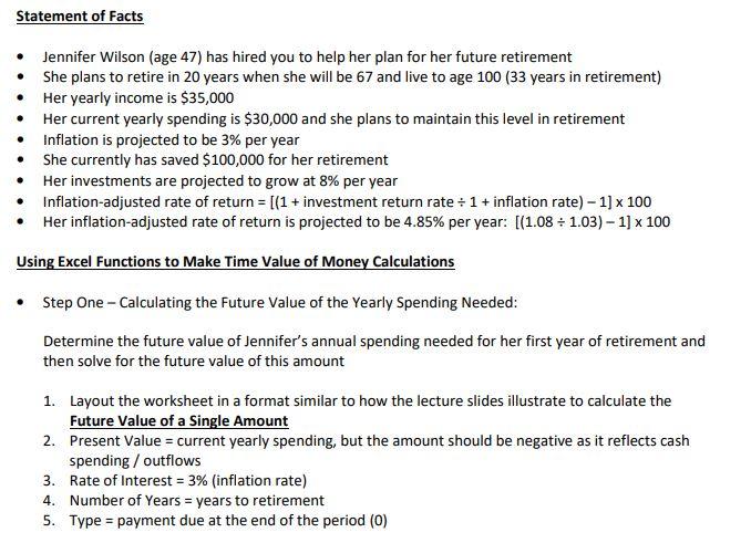  Step 4 answer necessarily needed. Statement of Facts - Jennifer Wilson