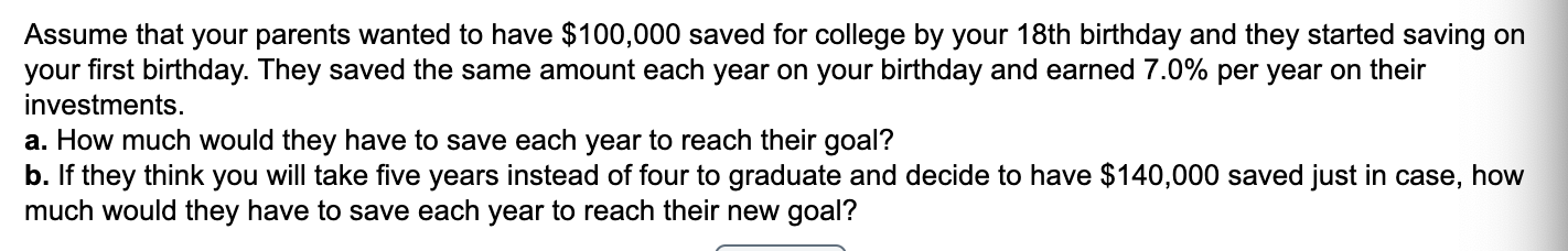  problem 1 problem 2 problem 3 Assume that your parents wanted