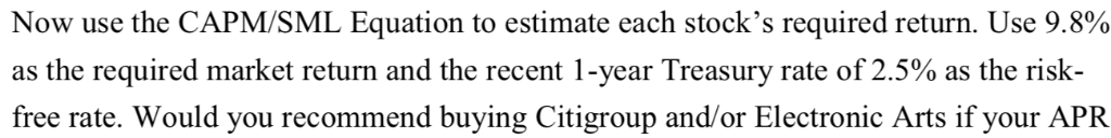 Construct a graph of the Security Market Line given by the