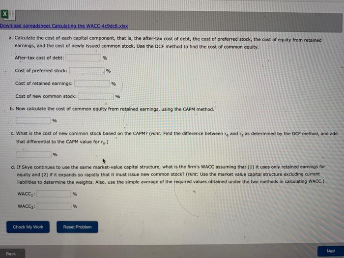 condensed 2021 balance sheet for Skye Computer Company (in thousands of dollars):